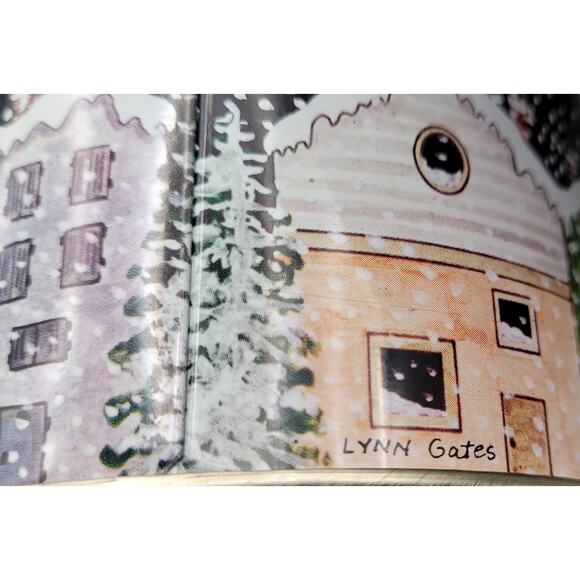 Set of 4 Lynn Gates Nesting Christmas Tins Snowy Christmas Eve with Santa on Lid - Picture 5 of 9